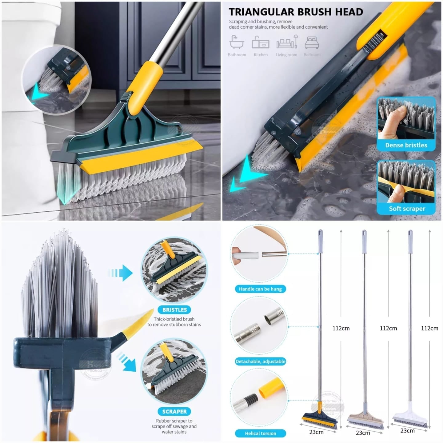 2-in-1 Floor Cleaning Brush/Scrubber with Wiper - ๐ Free Shipping on Limited Stock