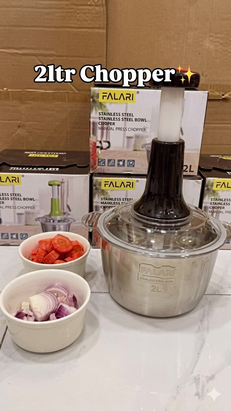 2L Manual Food Chopper | Chop, Mince & Dice (Random Color) - π Free Shipping on Limited Stock
