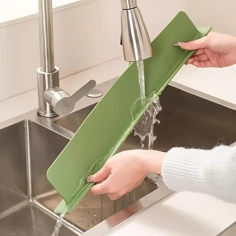 Silicone Sink Splash Guard | Water Splash Stopper with Double Suction Cups | 15 Inch Random Color