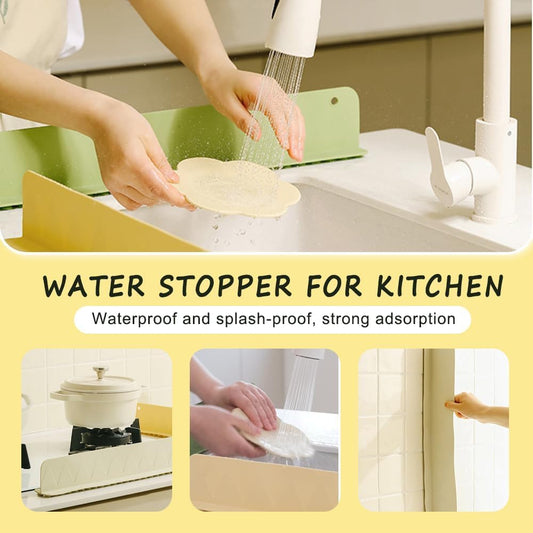Silicone Sink Splash Guard | Water Splash Stopper with Double Suction Cups | 15 Inch Random Color
