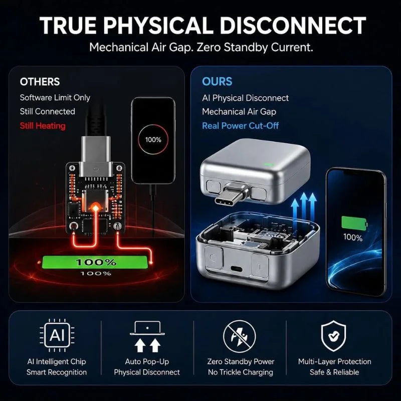 Automatic Charging Disconnector | Smart Auto Power Cut-Off Battery Protector | Type-C to Type-C - 🚚 Free Shipping on Limited Stock