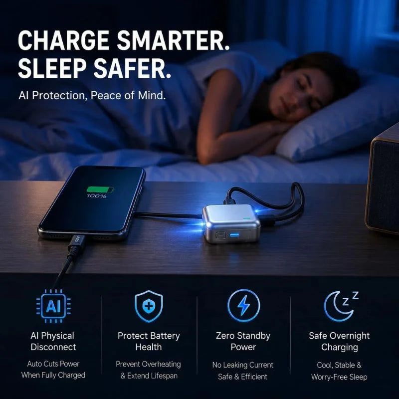 Automatic Charging Disconnector | Smart Auto Power Cut-Off Battery Protector | Type-C to Type-C - 🚚 Free Shipping on Limited Stock