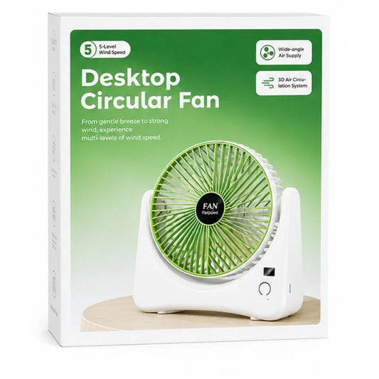 Portable USB Circular Rechargeable Desktop Fan (Random Color) - π Free Shipping on Limited Stock