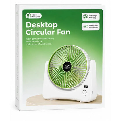 Portable USB Circular Rechargeable Desktop Fan (Random Color) - 🚚 Free Shipping on Limited Stock
